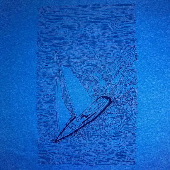 Blade and Blue San Francisco Single Stitch Sailboat and Waves Graphic Tee Medium - Picture 3 of 8